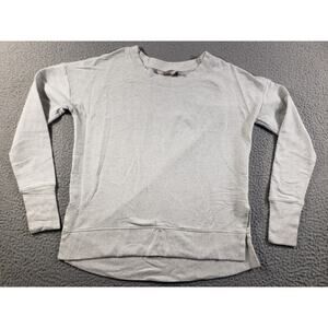 Athleta Sweatshirt Women's Small Long Sleeve Gray White Sweater Cotton Stretch